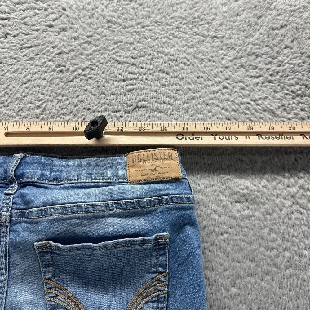 Hollister Jeans Women's 7 Blue Cotton Denim Skinny Leg Distressed‎ Faded Stretch